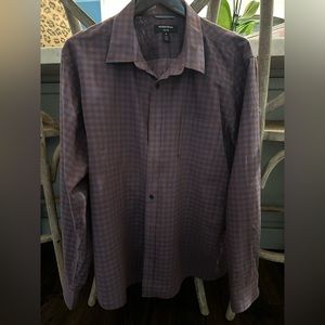 Men’s Plaid Trim Fit long sleeve dress shirt
